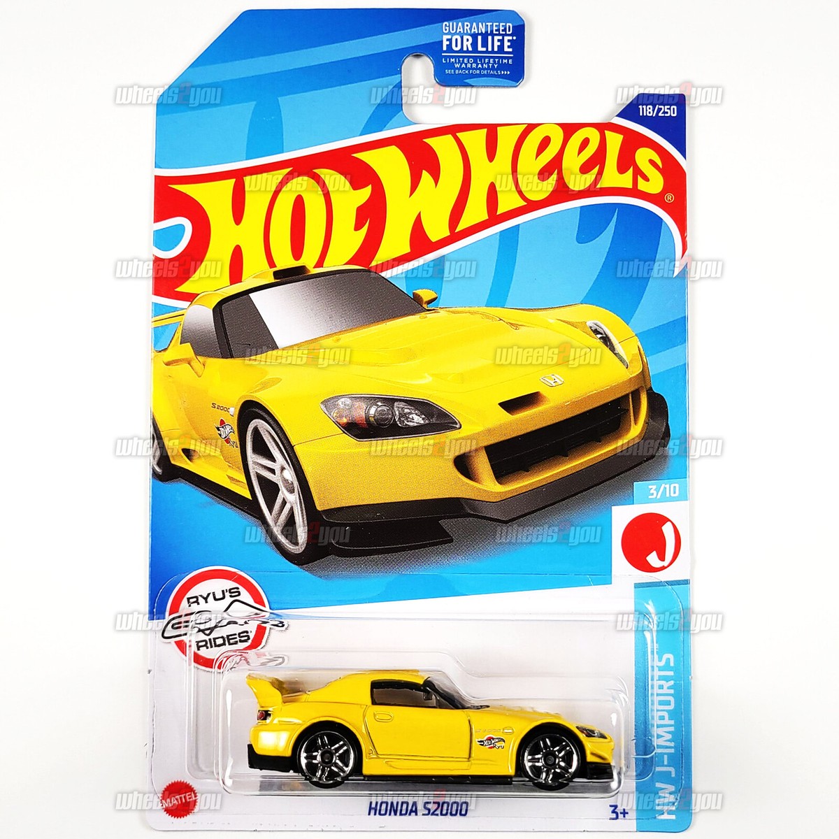 2022 Hot Wheels HONDA S2000 #118 yellow - HW J-Imports Ryu's Rides