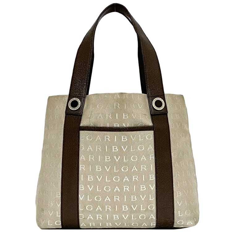 Bvlgari tote bag ec-21030 Beige Brown Logomania Pouch included