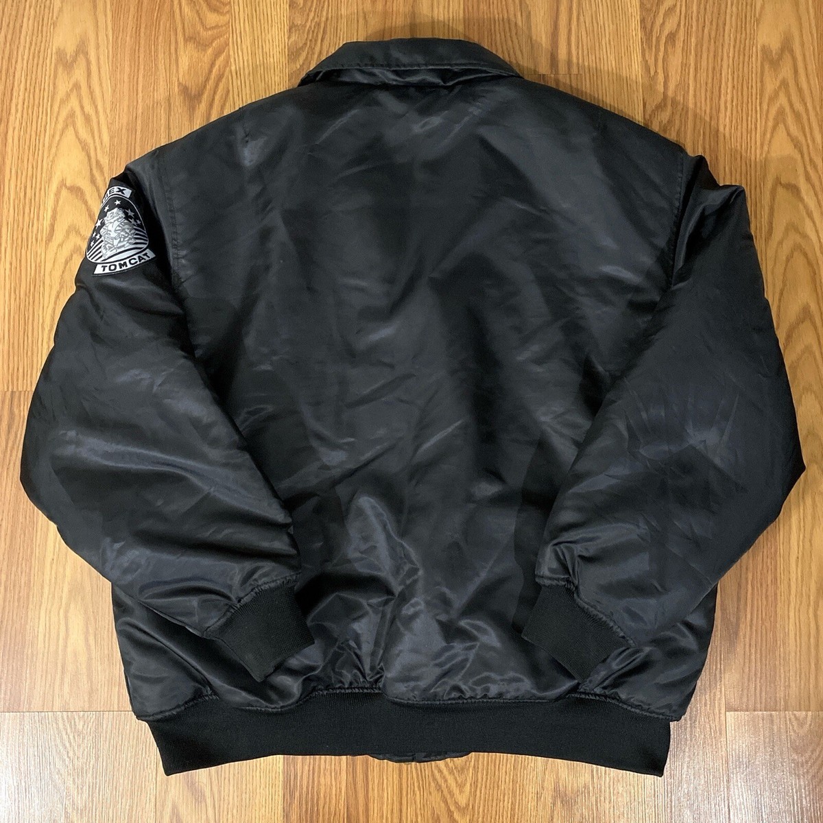 Avirex Black Flight Bomber Jacket Large Military Outdoors NYC