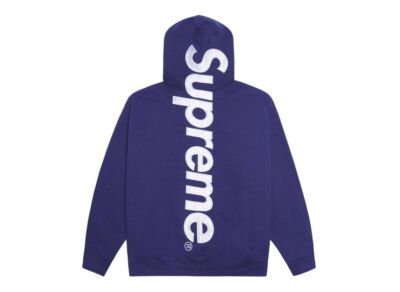 Supreme Satin Applique Hooded Sweatshirt Washed Navy | eBay