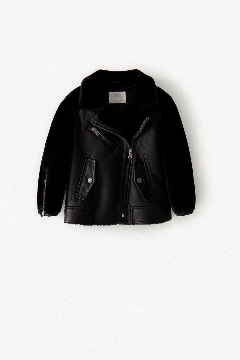 Zara Kids Girl Double Faced Biker Jacket Black 4341/601 | eBay