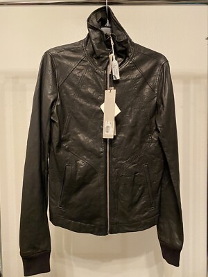 NEW Rick Owens Intarsia High Neck Leather Jacket FW11 Motocycle