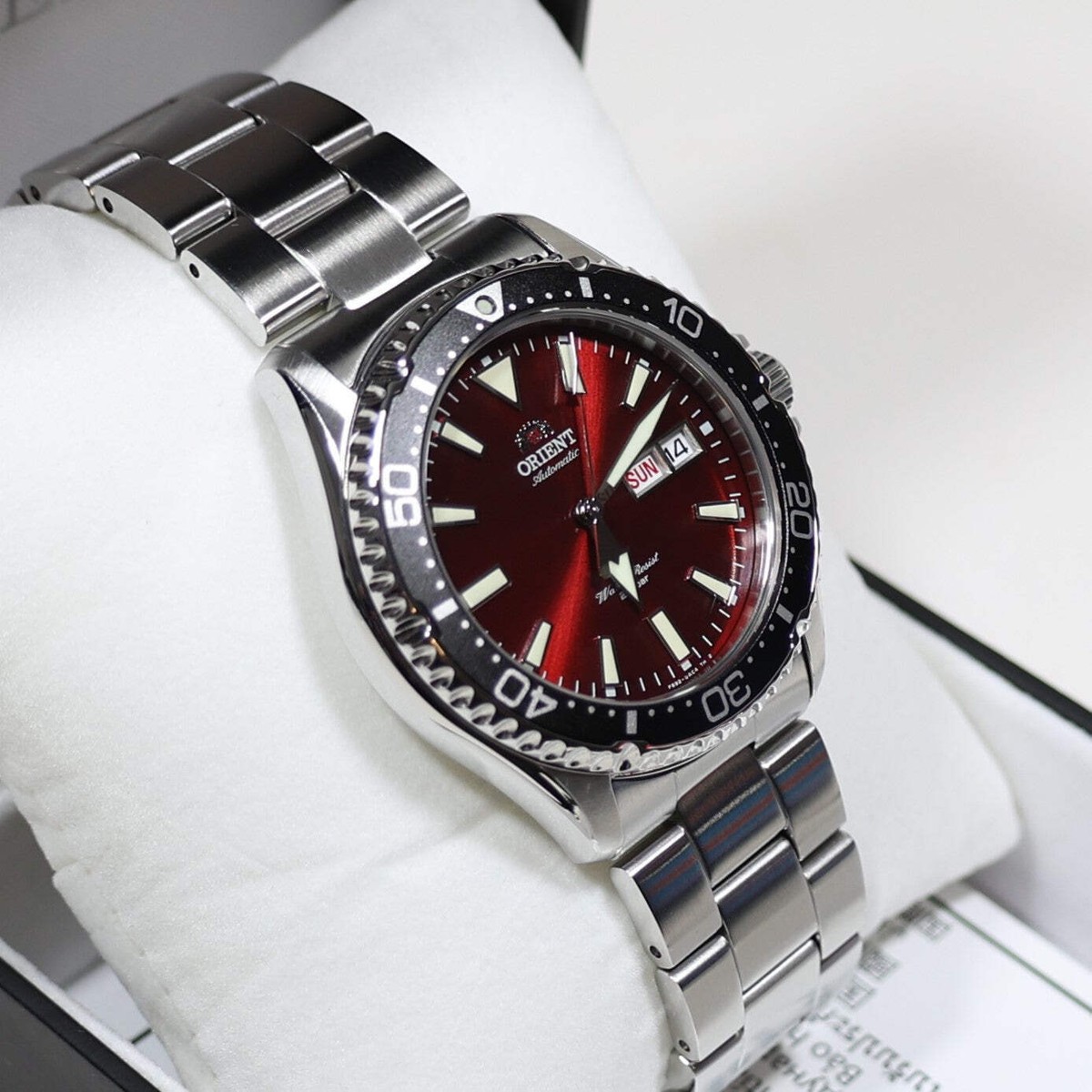 Orient Kamasu Maroon Dial Men's Stainless Steel Diver Watch RA