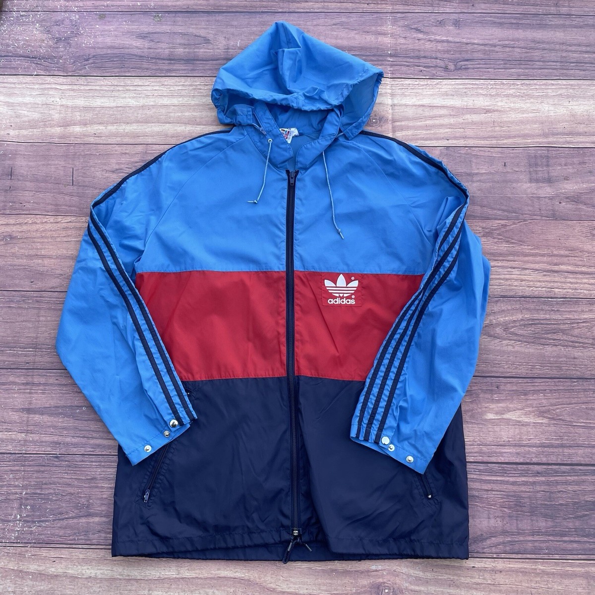 Adidas Vintage Ortalion Windbreaker Track Jacket Sz Large 90s Y2K