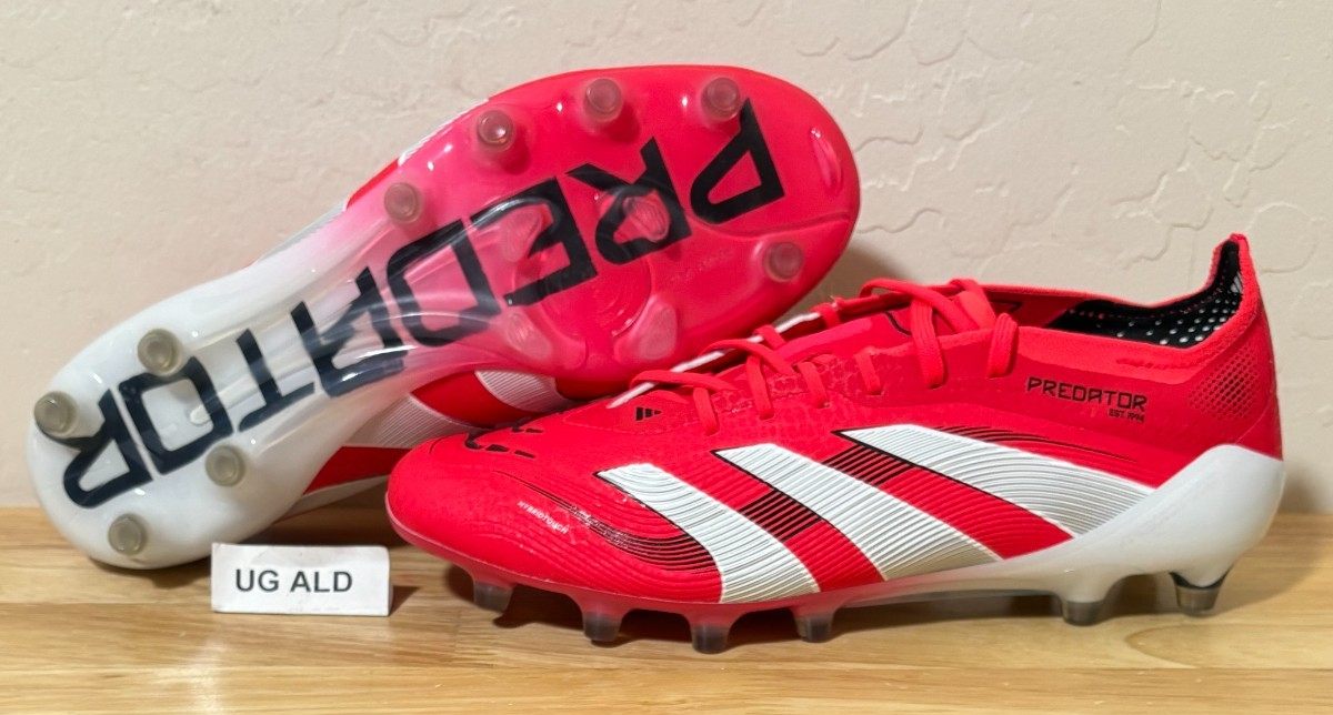 Adidas Predator Elite AG Red/White Soccer Cleats Men's 7.5=Women's