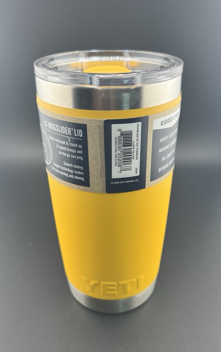 Yeti Alpine Yellow 20 Oz Rambler Tumbler w/ Matching Magslider | eBay