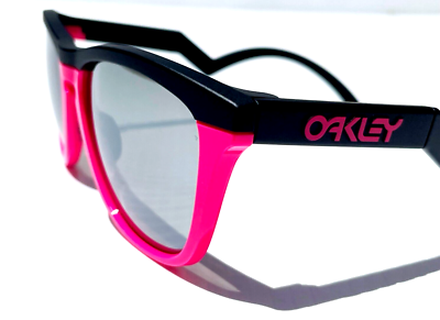 Oakley FROGSKINS HYBRID Black Neon Pink POLARIZED Galaxy Chrome