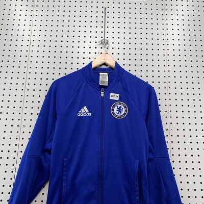 Chelsea FC Futbol Soccer Track Jacket Mens XS Blue Full Zip Adidas