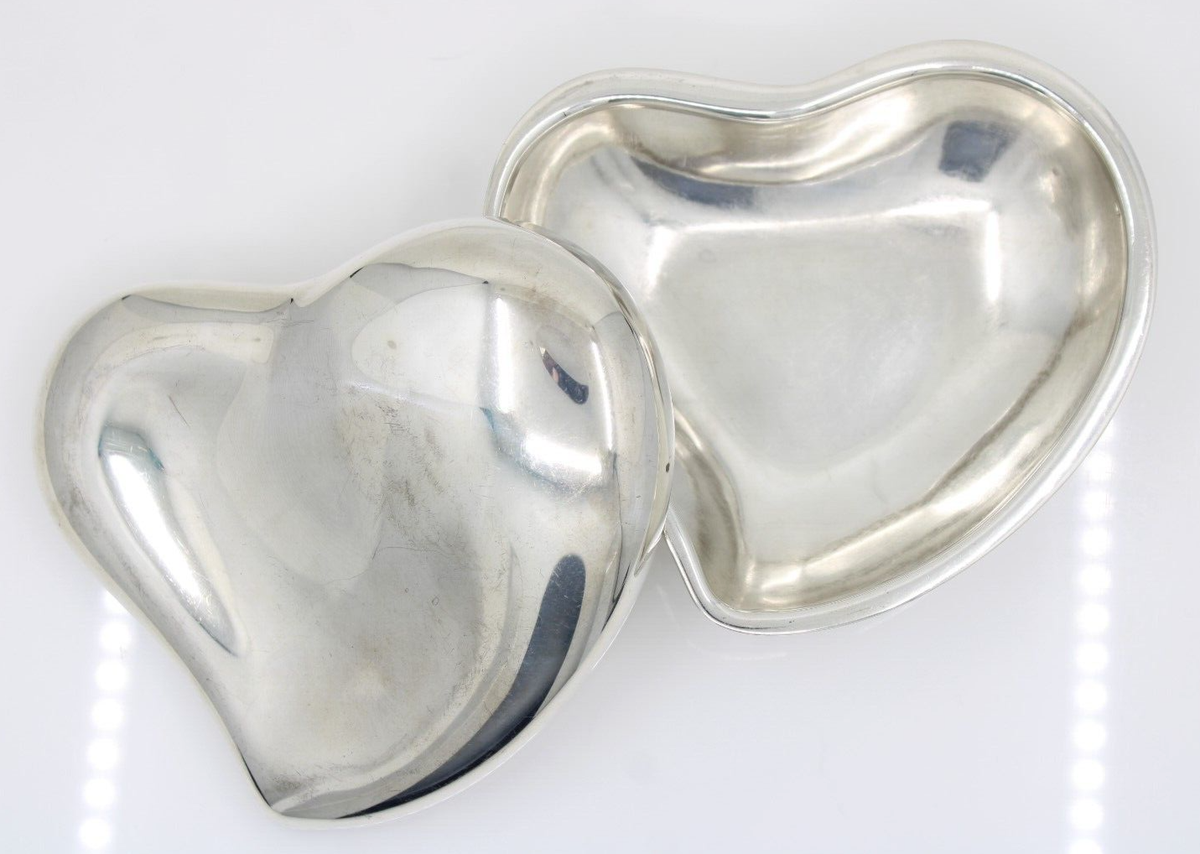 Tiffany & Co Italy Elsa Peretti Sterling Silver Open Heart Box 4