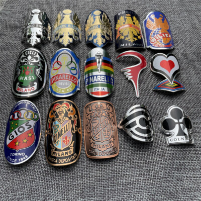 vintage cycling Bicycle Bike Alloy Head Badge Decals Stickers