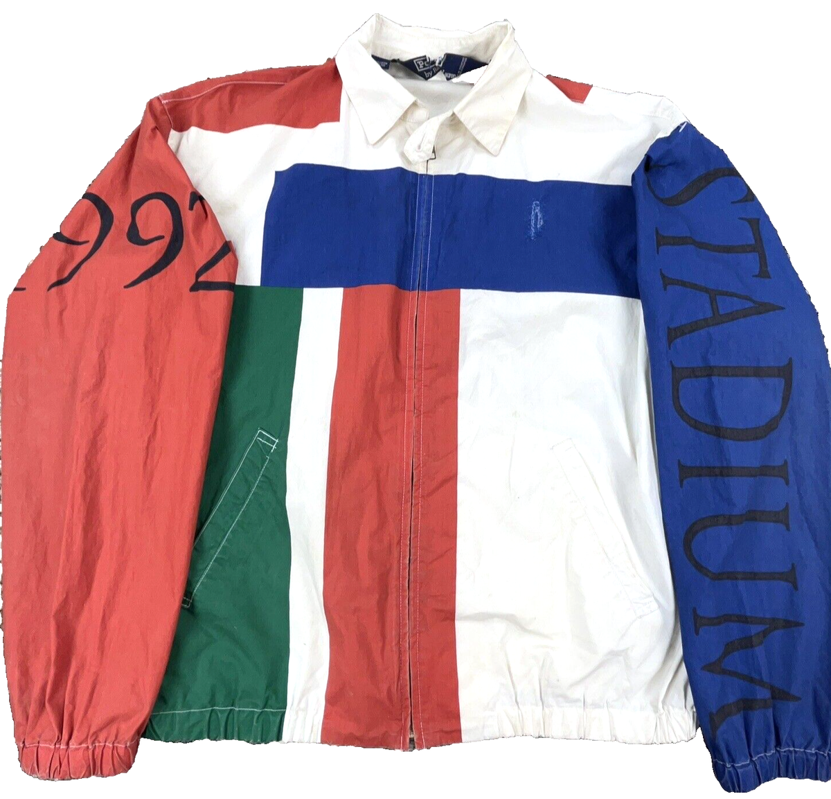 Vintage Polo Ralph Lauren Jacket Men M Stadium Hurdle Man 1992