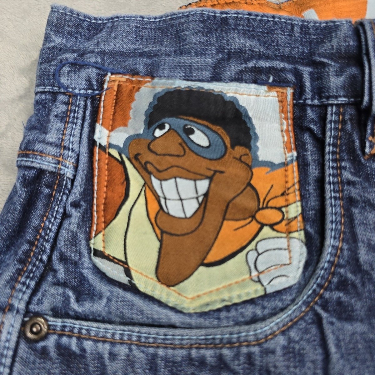 Vintage FUBU Platinum Jeans Mens 38x31 Blue Fat Albert Hip Hop