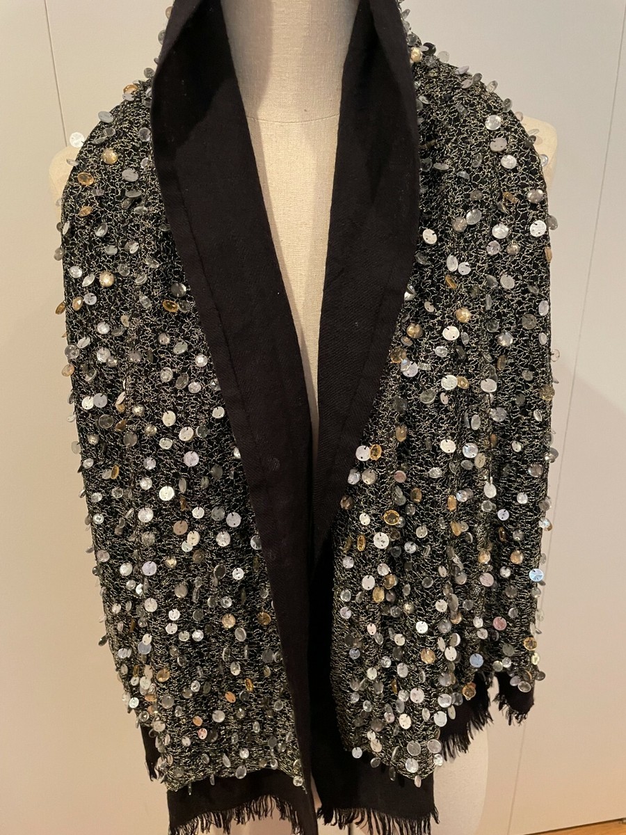 Dries Van Noten Scarf 15”x60” Shawl Jewel Embellished Crystals