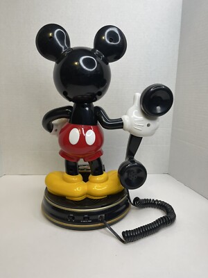 Vintage Disney Mickey Mouse Animated Talking Telephone W/ Caller