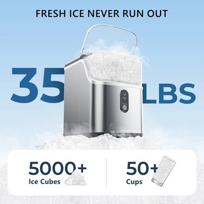 Simzlife ZX-IM-15S-S Portable Ice Maker Machine with Self-Cleaning