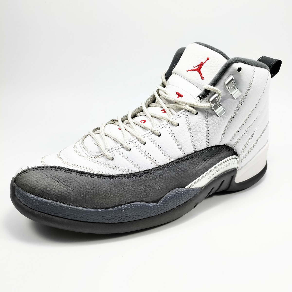 Nike Air Jordan 12 Retro 'Dark Grey' Shoes Men's White / Grey