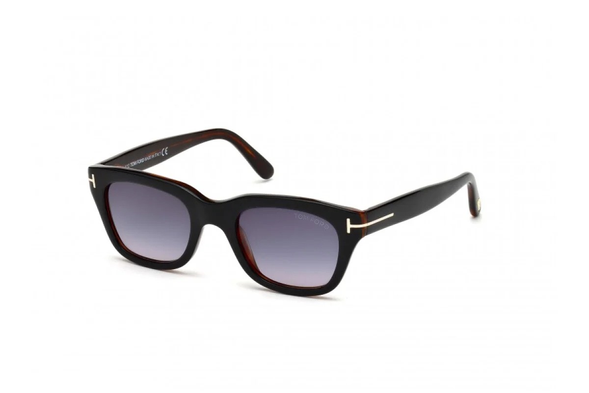 New Tom Ford Men Square Sunglasses FT0237 Snowdon 05B Black Havana