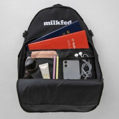 MILKFED. SPECIAL BOOK Multi-pocket Backpack BAG BLACK 32cm x 42cm
