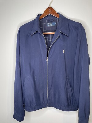 Ralph Lauren Men's Sz XL Jacket Blue VTG Polyester shell Cotton