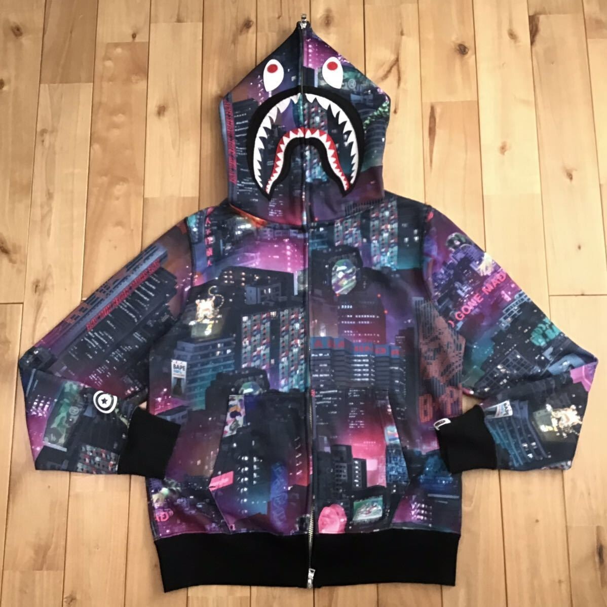 BAPE NEON TOKYO shark full zip hoodie A Bathing Ape Size S | eBay