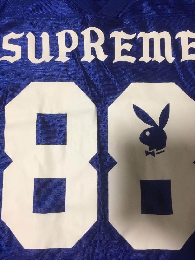 Supreme x Playboy Football Top Jersey SS14 Blue Size S From Japan