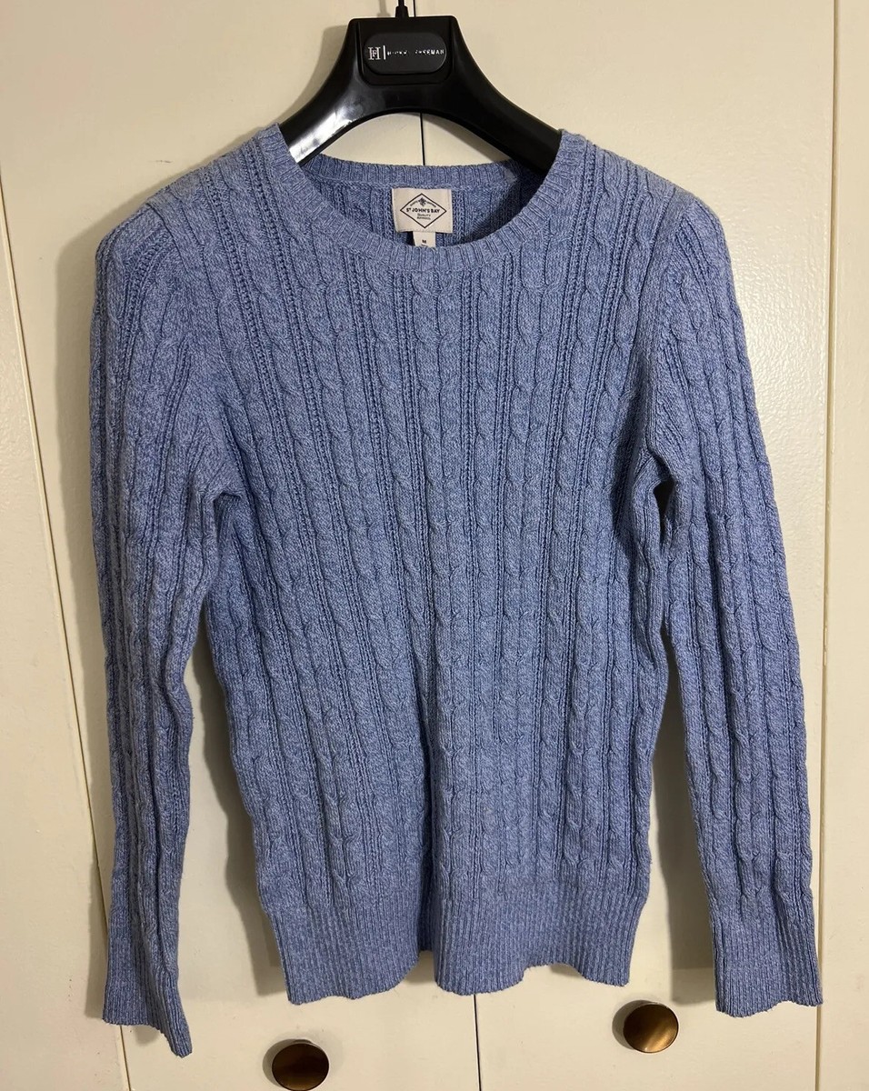 St Johns Bay Women's Cable Knit Sweater Crew Neck Long Sleeve
