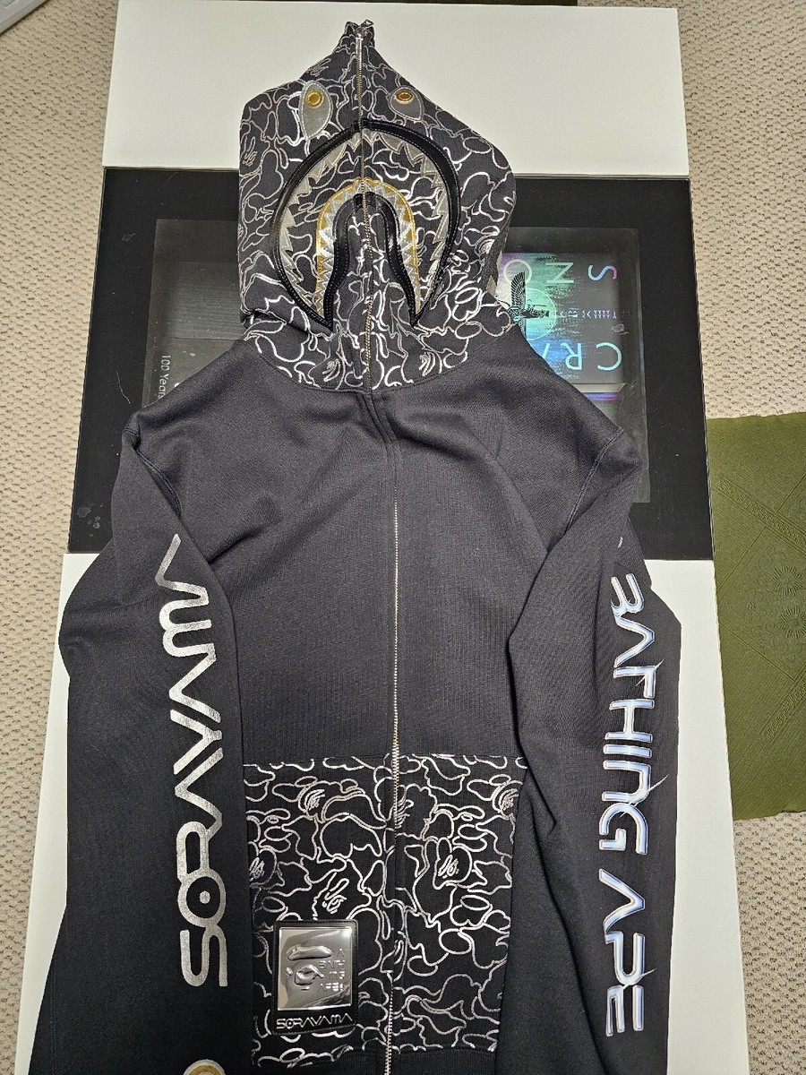 BAPE × Hajime Sorayama Shark full zip hoodie Black A Bathing Ape