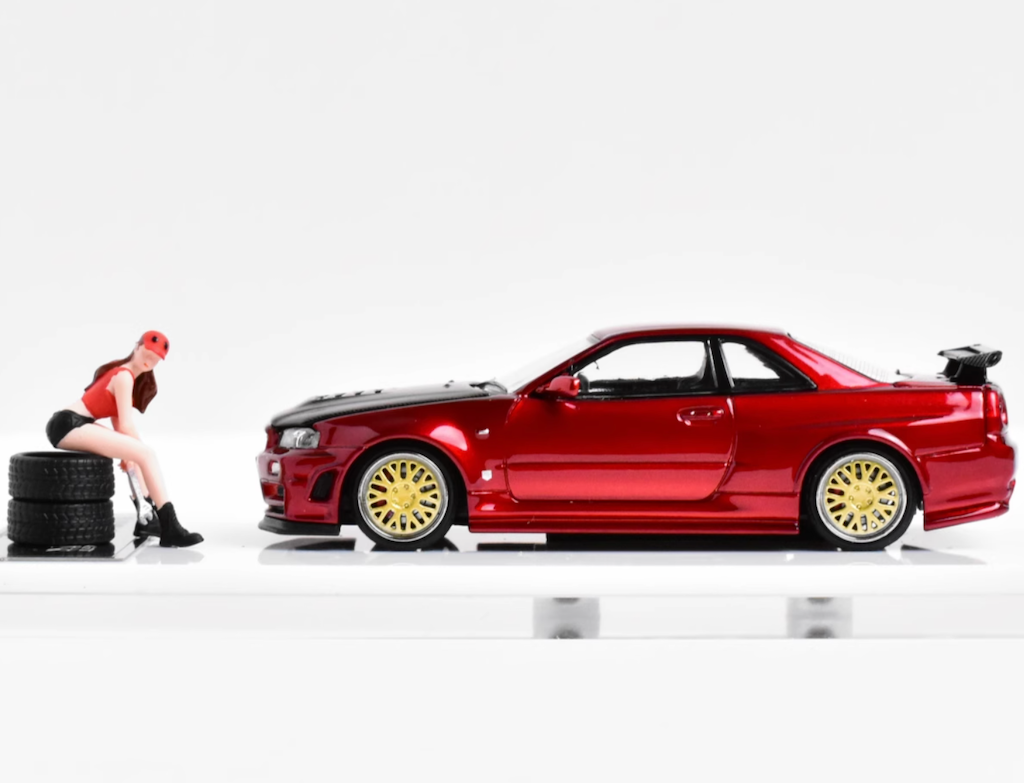 GB TM 1:64 JDM Skyline GTR R34 Figure Racing Sports Model Diecast