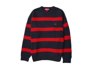 Supreme Loose Gauge Stripe Small Box Sweater Navy | eBay