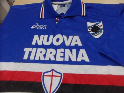 NWT SAMPDORIA 1995 MAGLIA L Home S/S WHITE SHIRT JERSEY ASICS