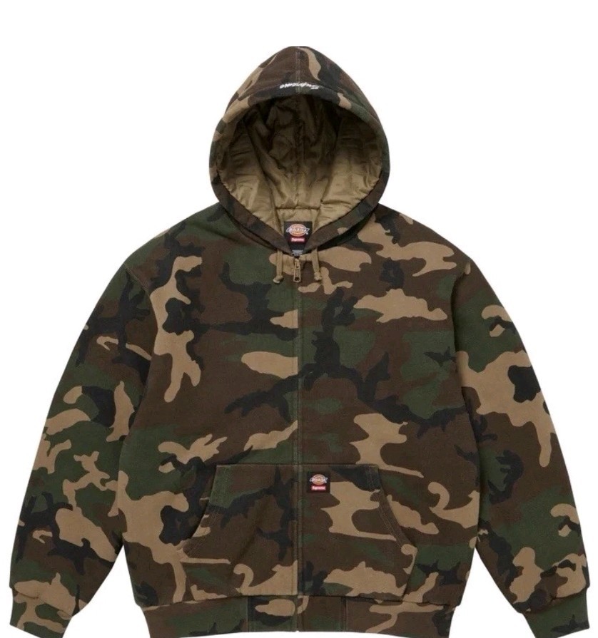 Supreme x Dickies Quilted Lined Zip Up Sz Large L Hooded