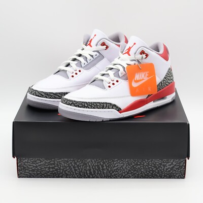 DN3707-160 Nike Air Jordan 3 OG Fire Red White Cement Grey Black