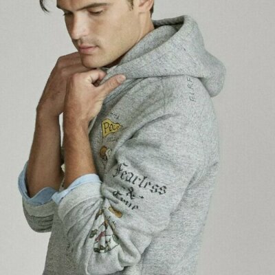 Polo Ralph Lauren Gray Cartoon Rugby St Andrew Sweatshirt Hoodie