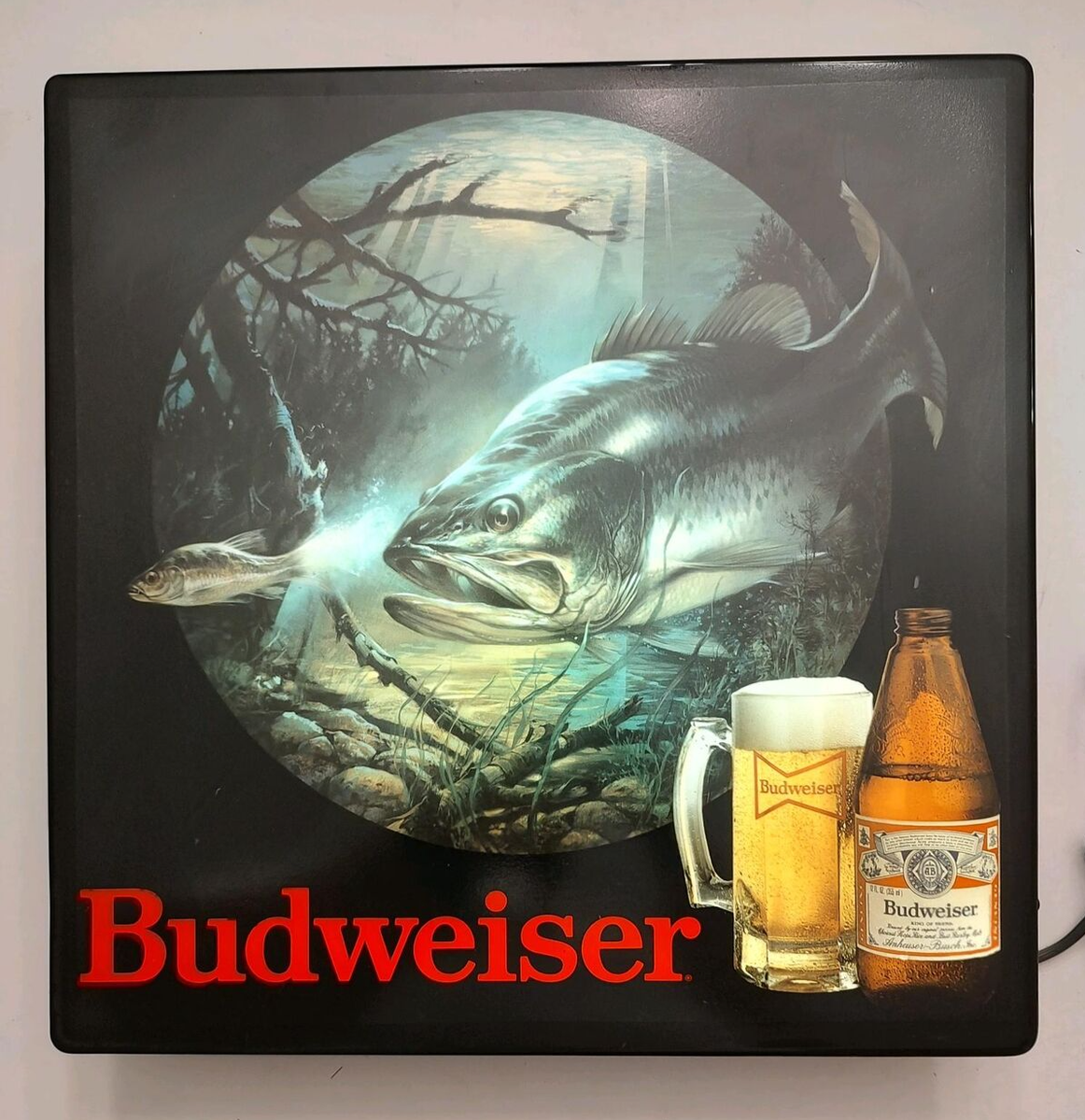 RARE vintage 1980's Budweiser Beer Lighted Advertising Sign w