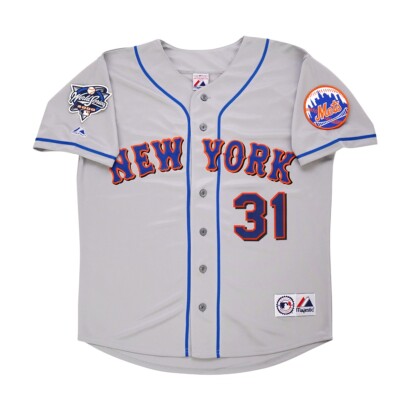 Mike Piazza New York Mets Grey 2000 World Series Men's Jersey (S