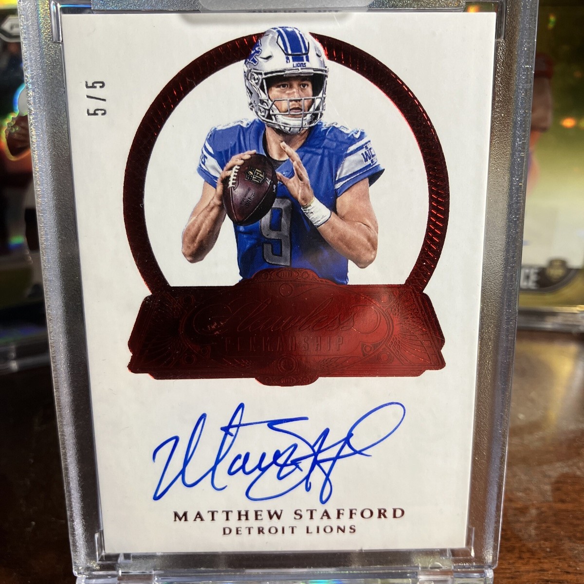 MATTHEW STAFFORD Auto 2017 Flawless Penmanship Ruby Red 5/5 | eBay