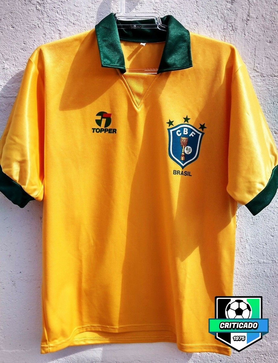 1989-1990 BRAZIL TOPPER HOME FOOTBALL SHIRT BRASIL CAMISA FUTEBOL