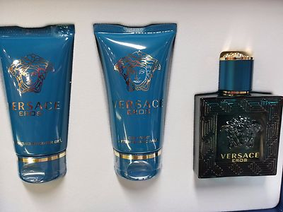 Versace EROS by Gianni Versace 3 Piece EDT Gift Set for Men GEL