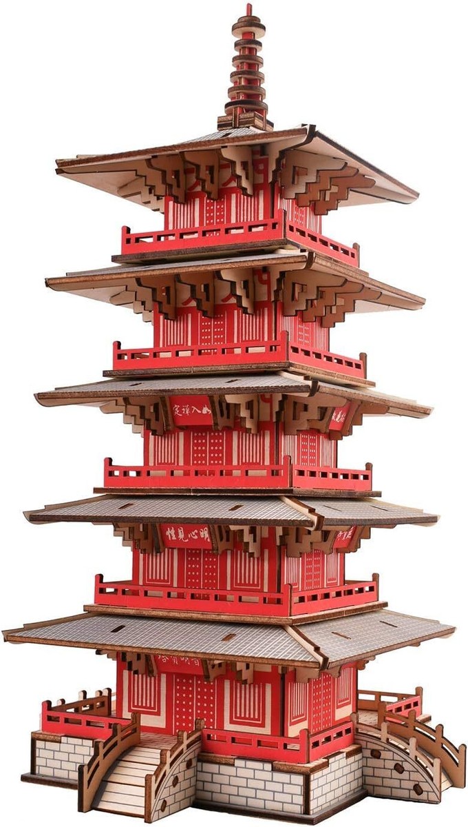 3D Wooden Puzzle Kit Hanshan Temple Architecture Model For Adults