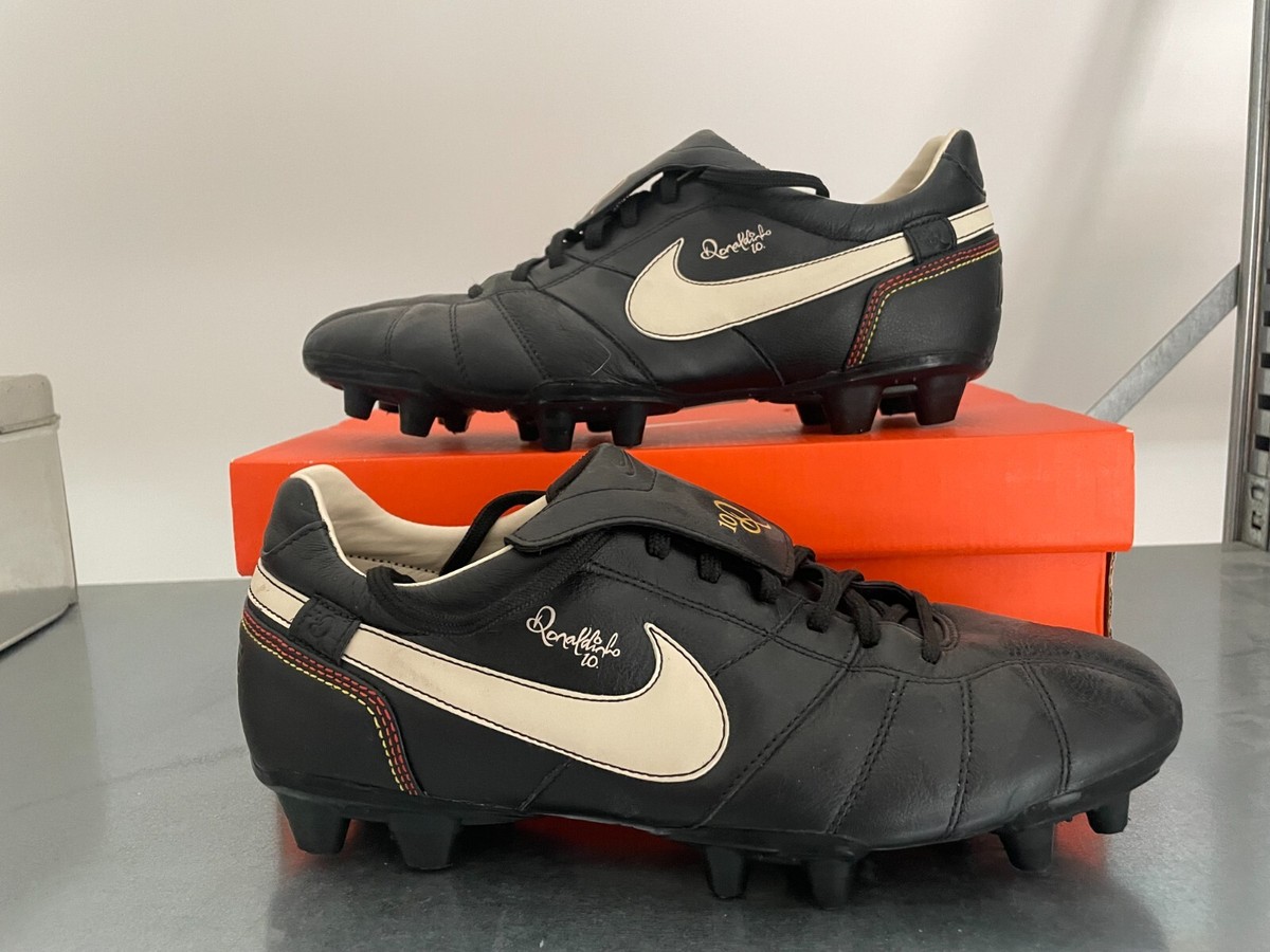 NIKE TIEMPO R10 RONALDINHO Yellow / Black TOTAL 90 SOCCER SHOES 44