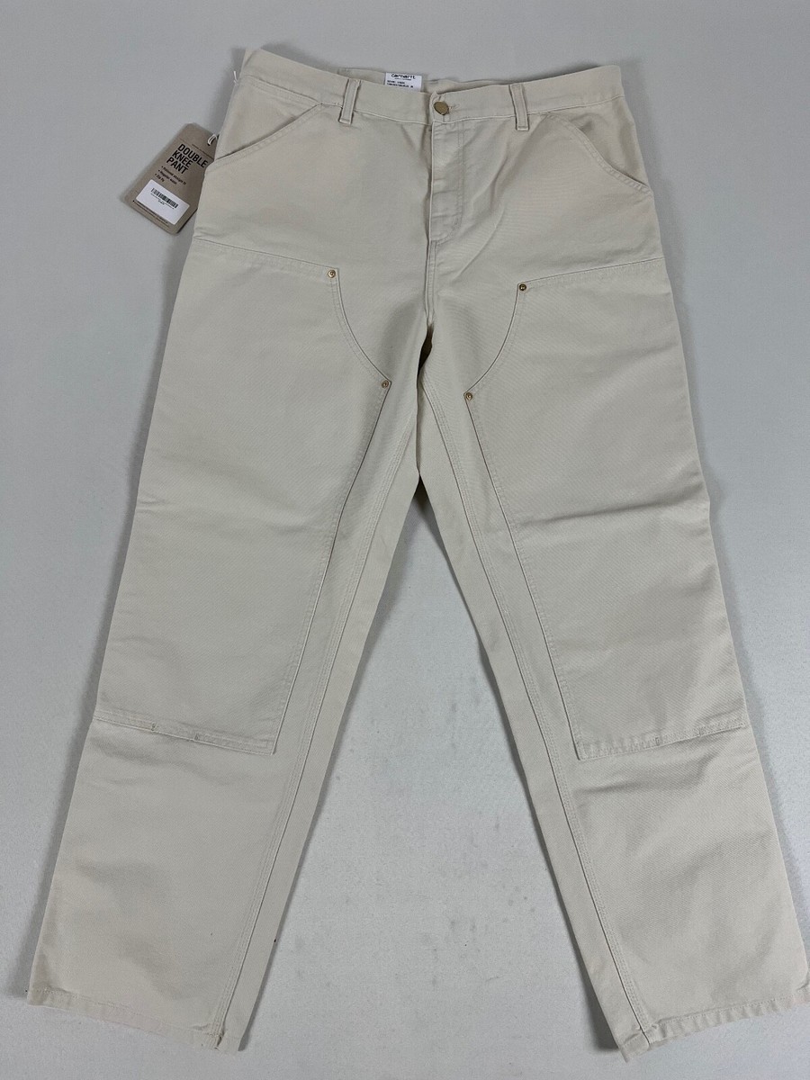 CARHARTT WIP DOUBLE KNEE PANT SALT AGED CANVAS 36X32 NWT | eBay