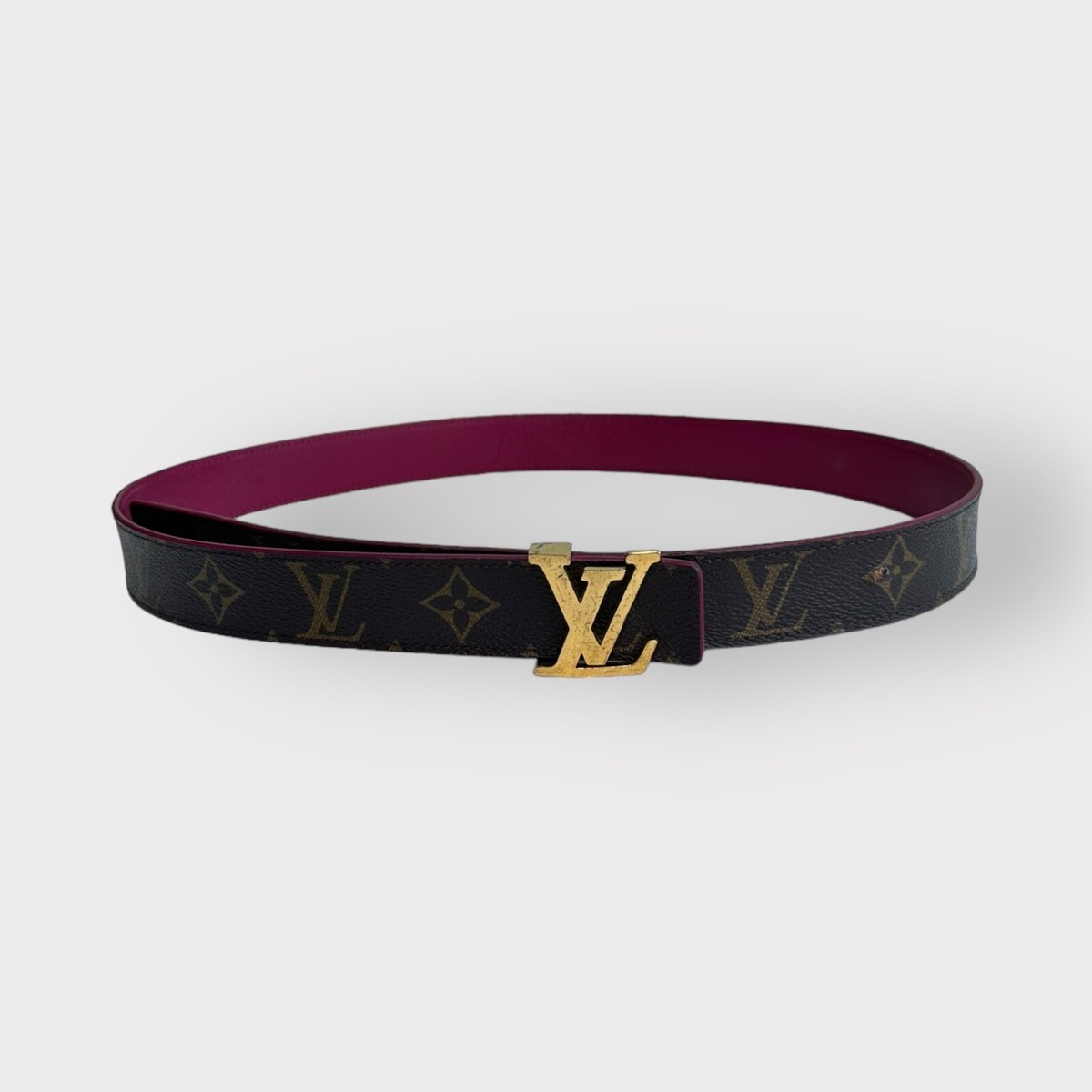 Authentic Louis Vuitton Belt Monogram Reversible Pink and Brown LV