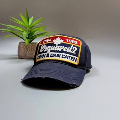 Dsquared2 Iconic Oversized Patch Twin Baseball Cap Dark Blue