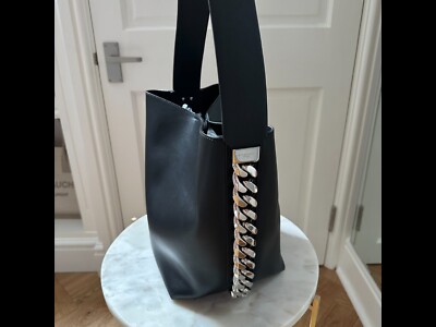 Givenchy Infinity Bucket Bag Black Leather Silver Chain RARE | eBay