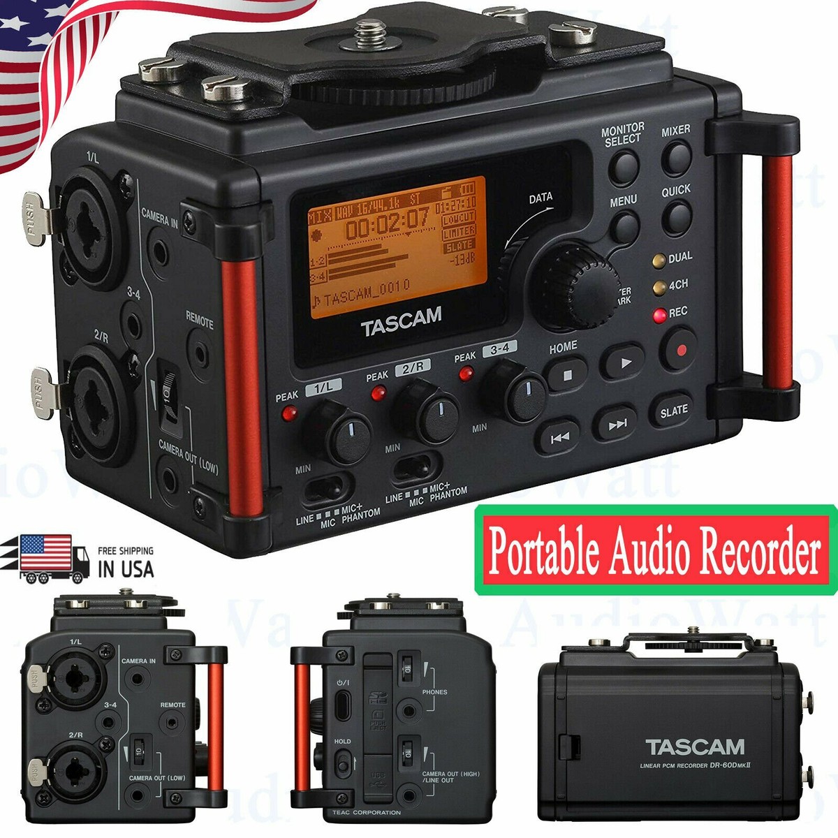 TASCAM DR-60DMKII Portable Recorder Designed for DSLR Filmmakers