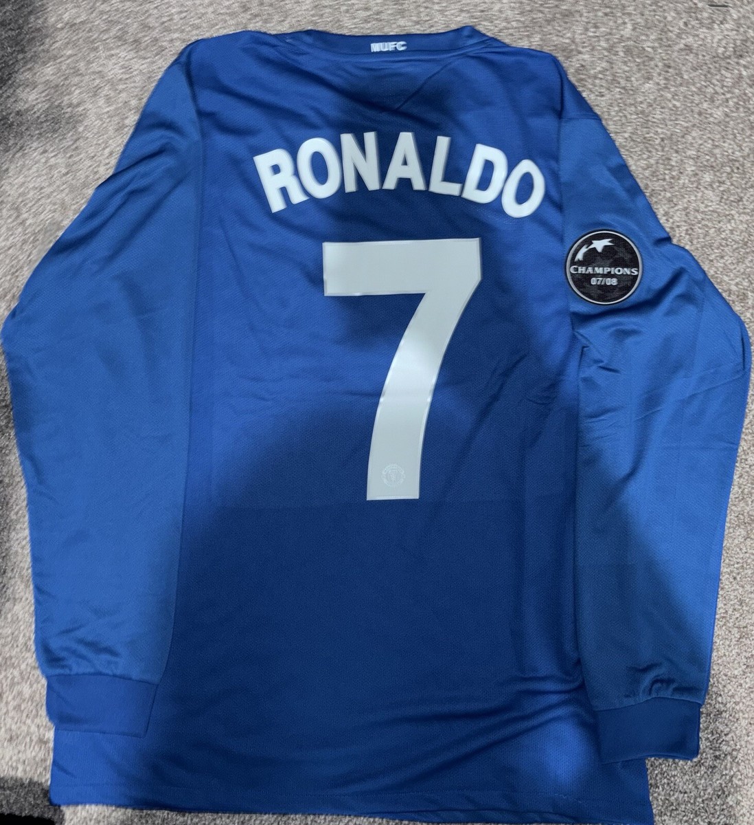 Ronaldo #7 UCL Manchester United 2008/2009 Blue Away Long sleeve