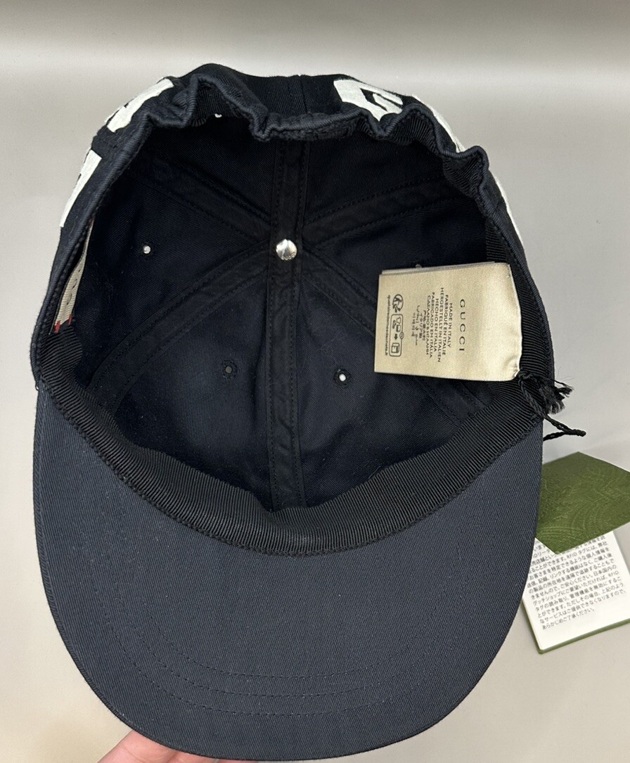 Gucci Patch 25 Baseball Cap Hat Black Size L (59cm) Authentic | eBay