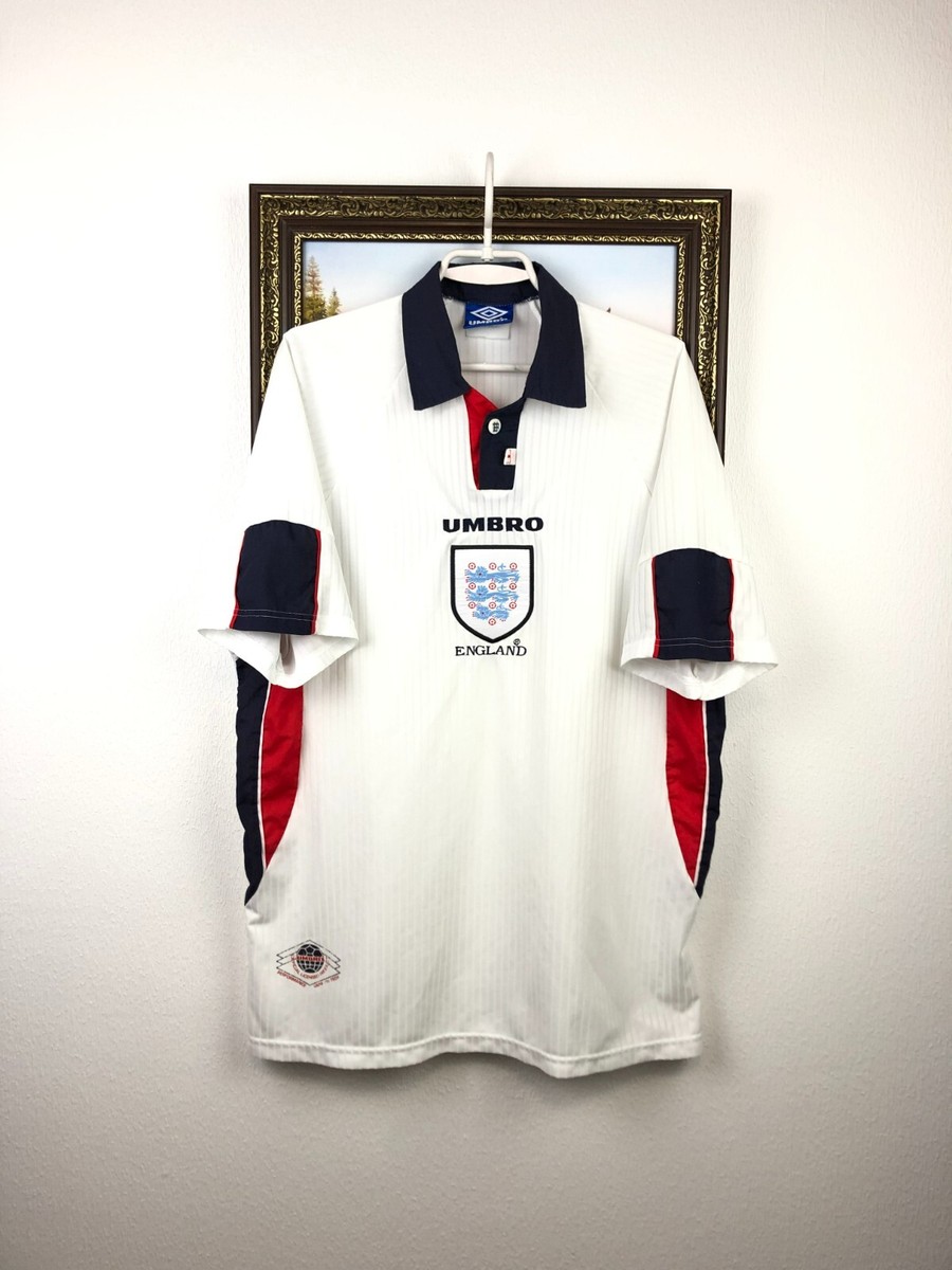 England Home football shirt 1997 Soccer Umbro Jersey Mens White
