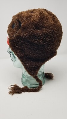Domo Nerdy Unisex RARE Brown Fuzzy Trapper Hat Beanie Winter One