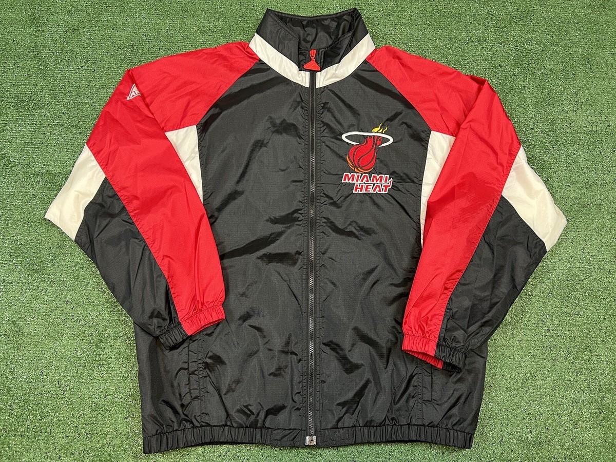 Vintage Apex NBA Miami Heat Zip Up Windbreaker Jacket Size Large